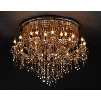24 traditional crystal flush mount in cognac color