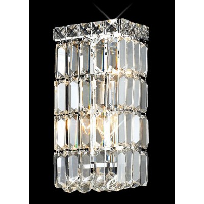 Contemporary Crystal Wall Sconce dressed with Cut crystal