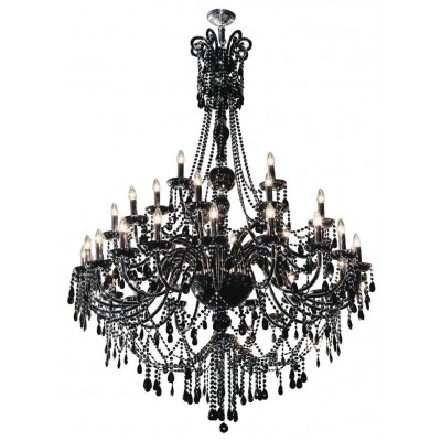 35 lights Bohemian crystal chandelier in black finish
