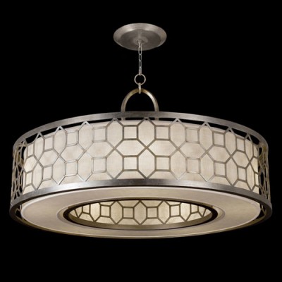 Five-Light Pendant in Platinized Silver Leaf Finish