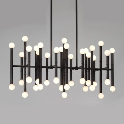 Black 42 Light Andy Abbey GM079 Chandeliers with Shades  14Wx24Hx38L