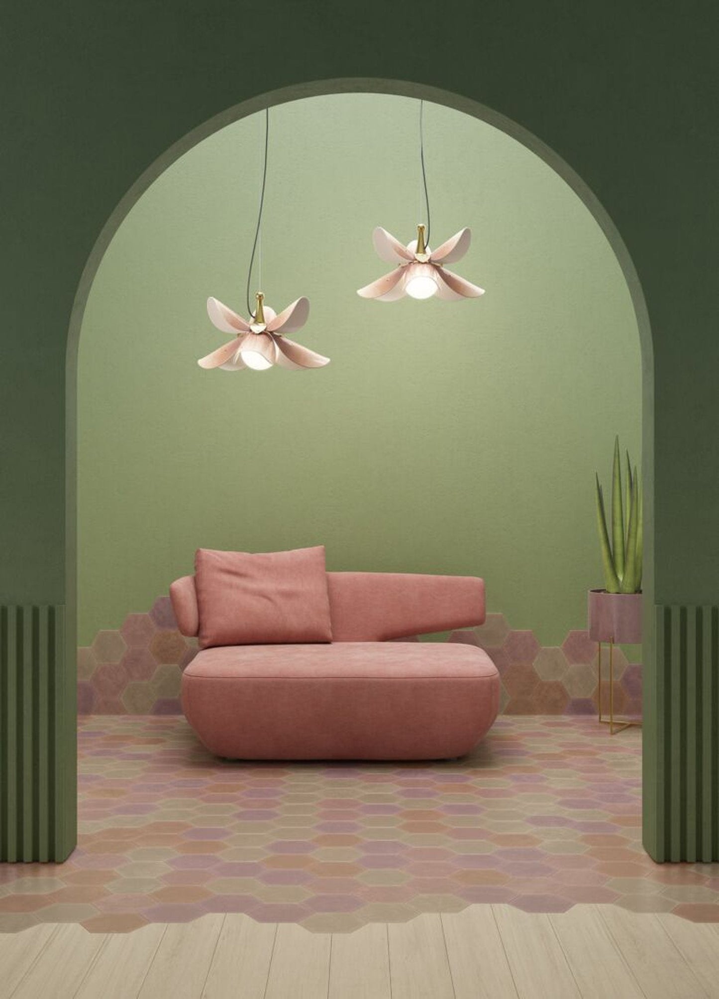 Lladro Blossom Hanging Lamp
