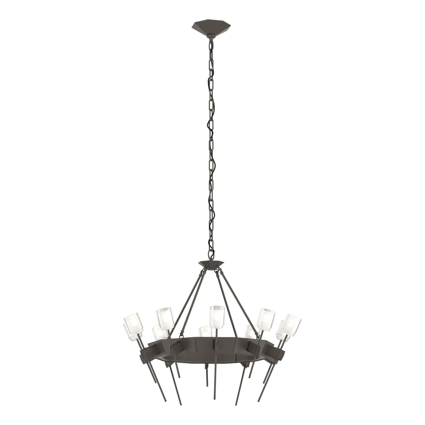 Echo 10-Light Circular Chandelier 10-Light Cast Glass (YC) in Dark Smoke