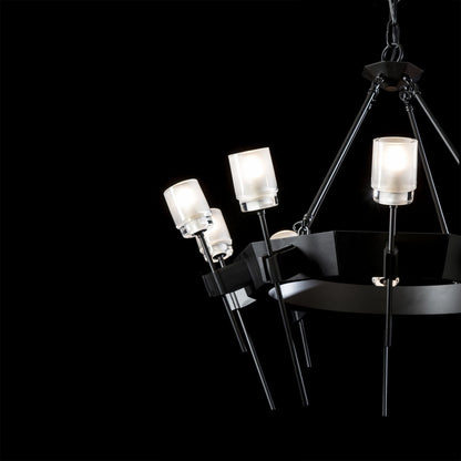 Echo 10-Light Circular Chandelier 10-Light Cast Glass (YC) in Black
