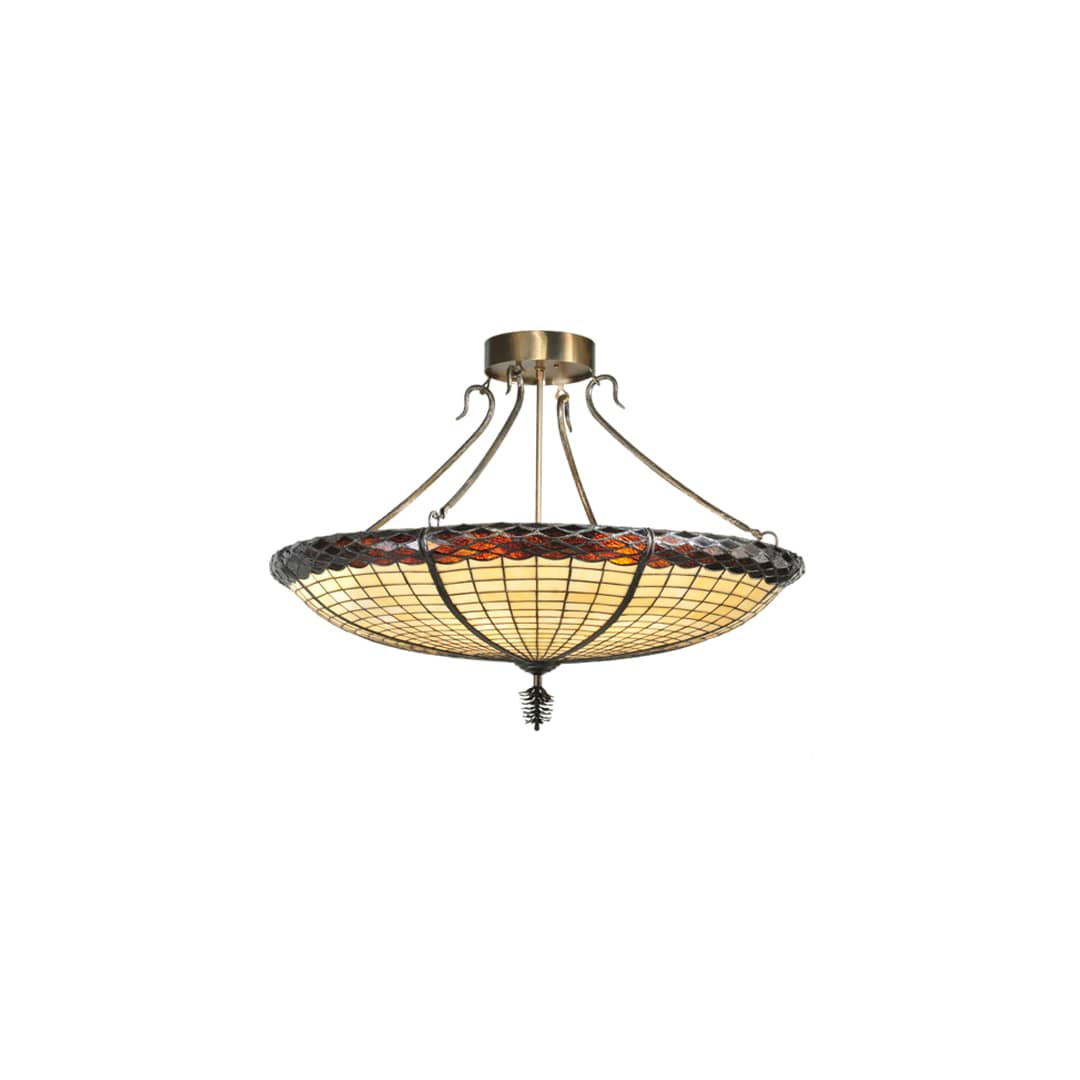 6 Light 36" Semi-Flush Ceiling Fixture