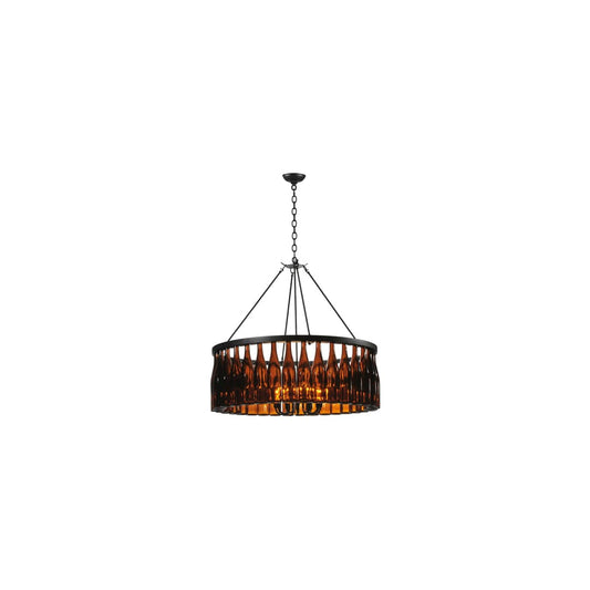Tuscan Vineyard 12 Light 1 Tier Wine Bottle Drum Chandelier