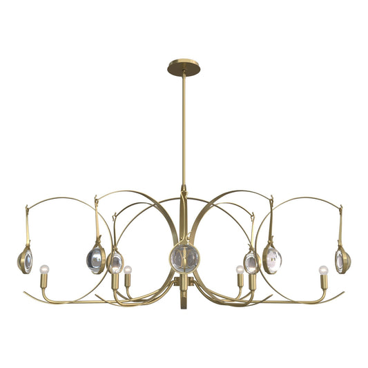Optic 8-Light Oval Pendant 8-Light Modern Brass Accent Clear Glass (ZM) in Modern Brass