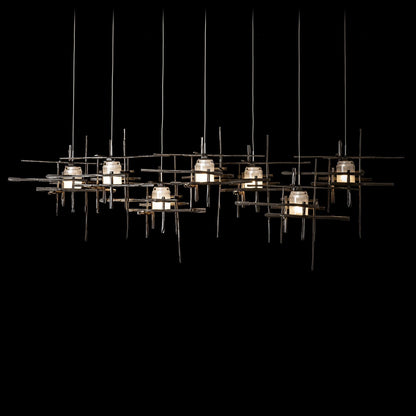 Tura 7-Light Frosted Glass Pendant 7-Light Cast Glass (YC) in Dark Smoke