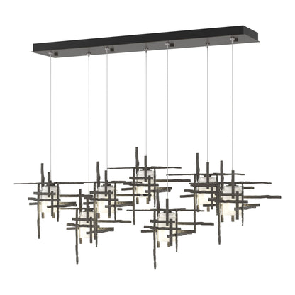 Tura 7-Light Frosted Glass Pendant 7-Light Cast Glass (YC) in Dark Smoke