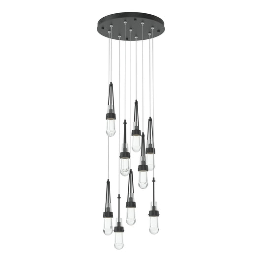 Link 9-Light Clear Glass Pendant 9-Light Clear Glass (ZM) in Black
