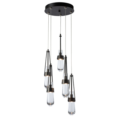 Link 5-Light Clear Glass Pendant 5-Light Clear Glass (ZM) in Oil Rubbed Bronze