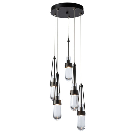 Link 5-Light Clear Glass Pendant 5-Light Clear Glass (ZM) in Oil Rubbed Bronze