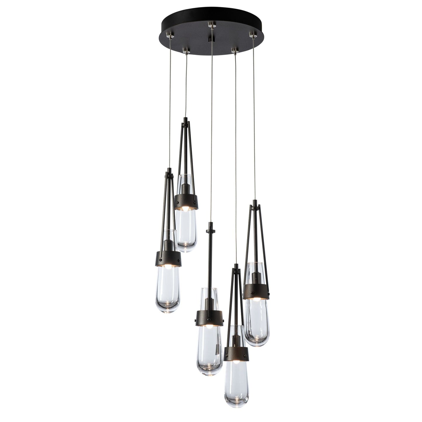 Link 5-Light Clear Glass Pendant 5-Light Clear Glass (ZM) in Oil Rubbed Bronze