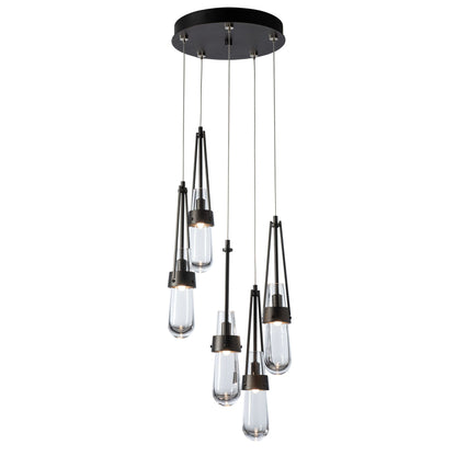 Link 5-Light Clear Glass Pendant 5-Light Clear Glass (ZM) in Oil Rubbed Bronze