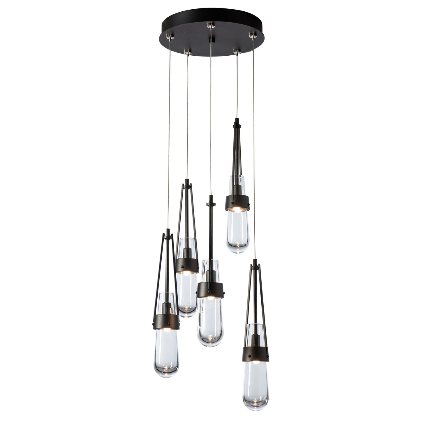 Link 5-Light Clear Glass Pendant 5-Light Clear Glass (ZM) in Oil Rubbed Bronze