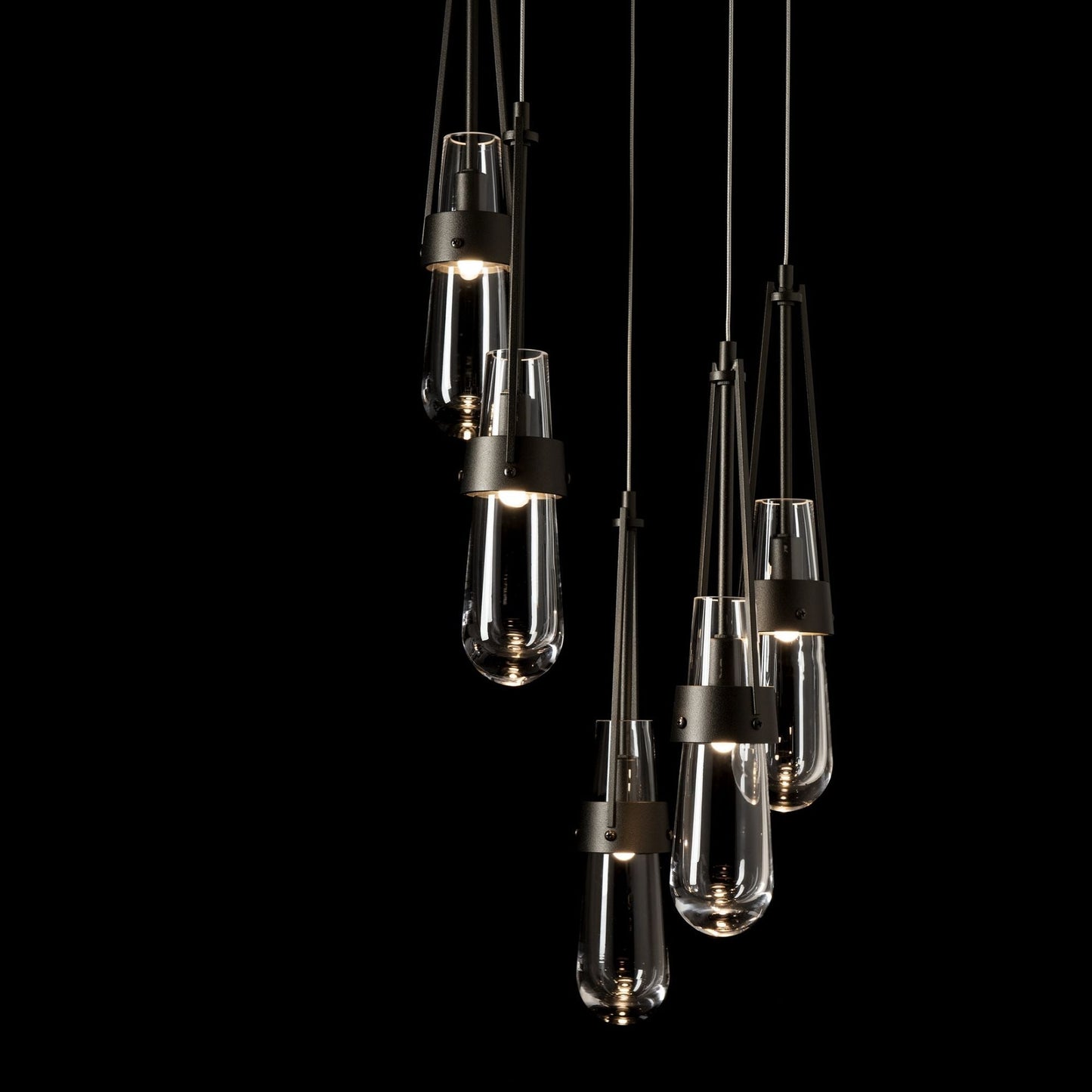 Link 5-Light Clear Glass Pendant 5-Light Clear Glass (ZM) in Oil Rubbed Bronze