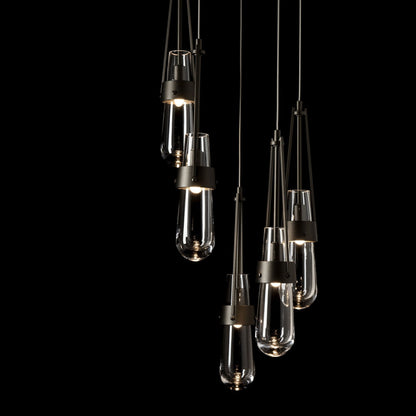 Link 5-Light Clear Glass Pendant 5-Light Clear Glass (ZM) in Oil Rubbed Bronze