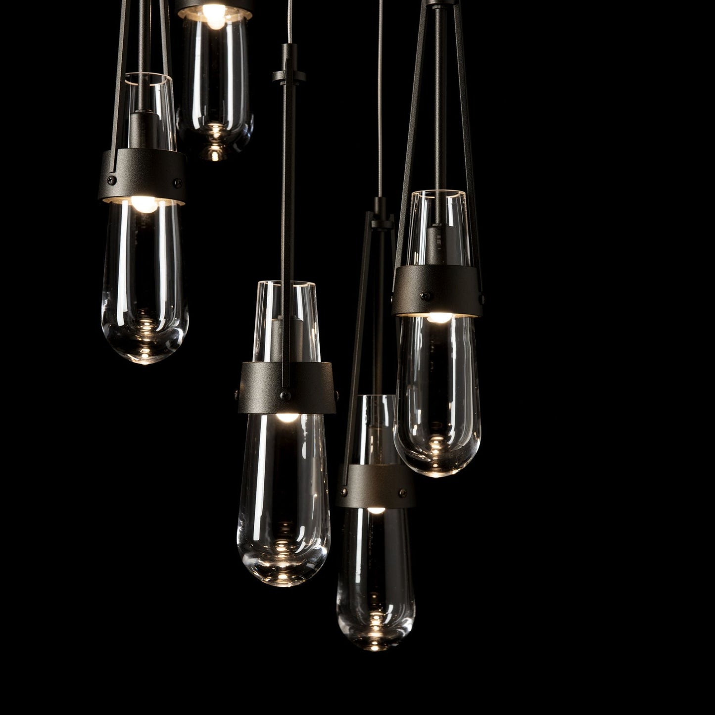 Link 5-Light Clear Glass Pendant 5-Light Clear Glass (ZM) in Oil Rubbed Bronze
