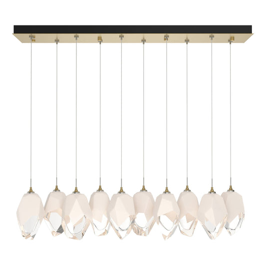 Chrysalis 10-Light Large Crystal Pendant 10-Light White Crystal (WP) in Modern Brass