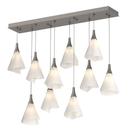 Mobius 10-Light Pendant 10-Light Spun Frost (SH) in Dark Smoke