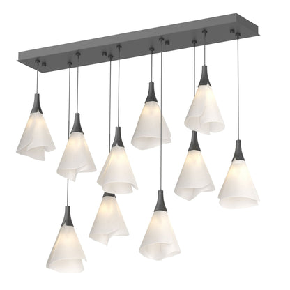 Mobius 10-Light Pendant 10-Light Spun Frost (SH) in Black