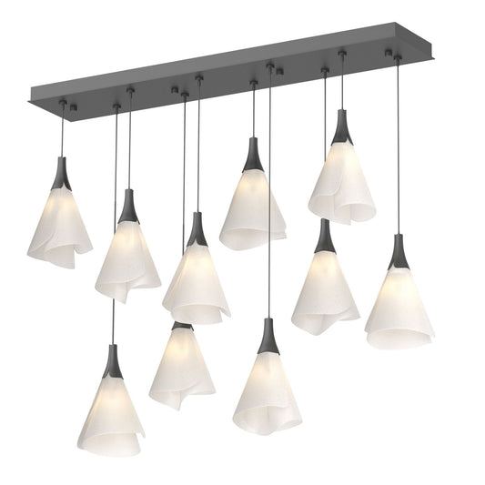 Mobius 10-Light Pendant 10-Light Spun Frost (SH) in Black