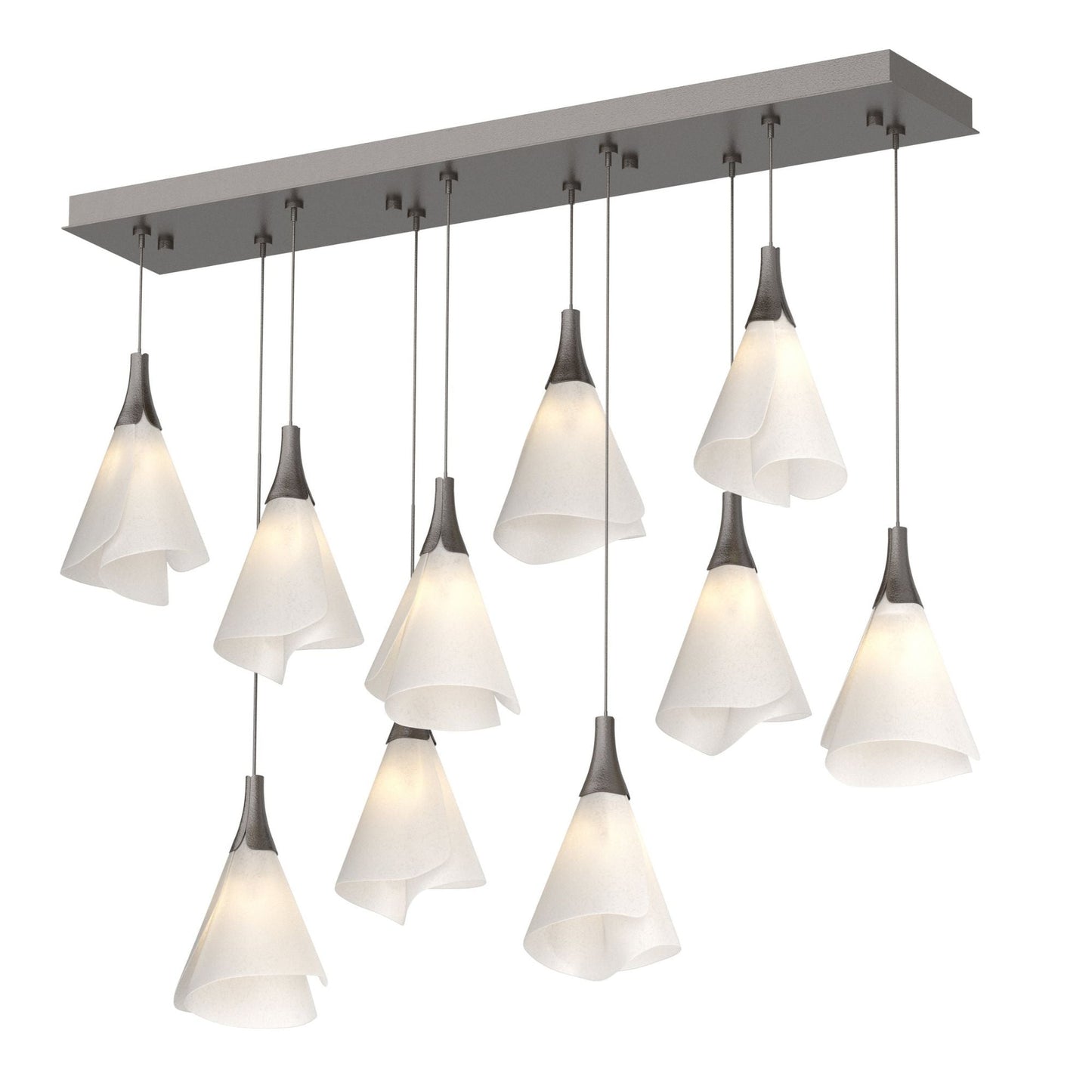 Mobius 10-Light Pendant 10-Light Spun Frost (SH) in Oil Rubbed Bronze