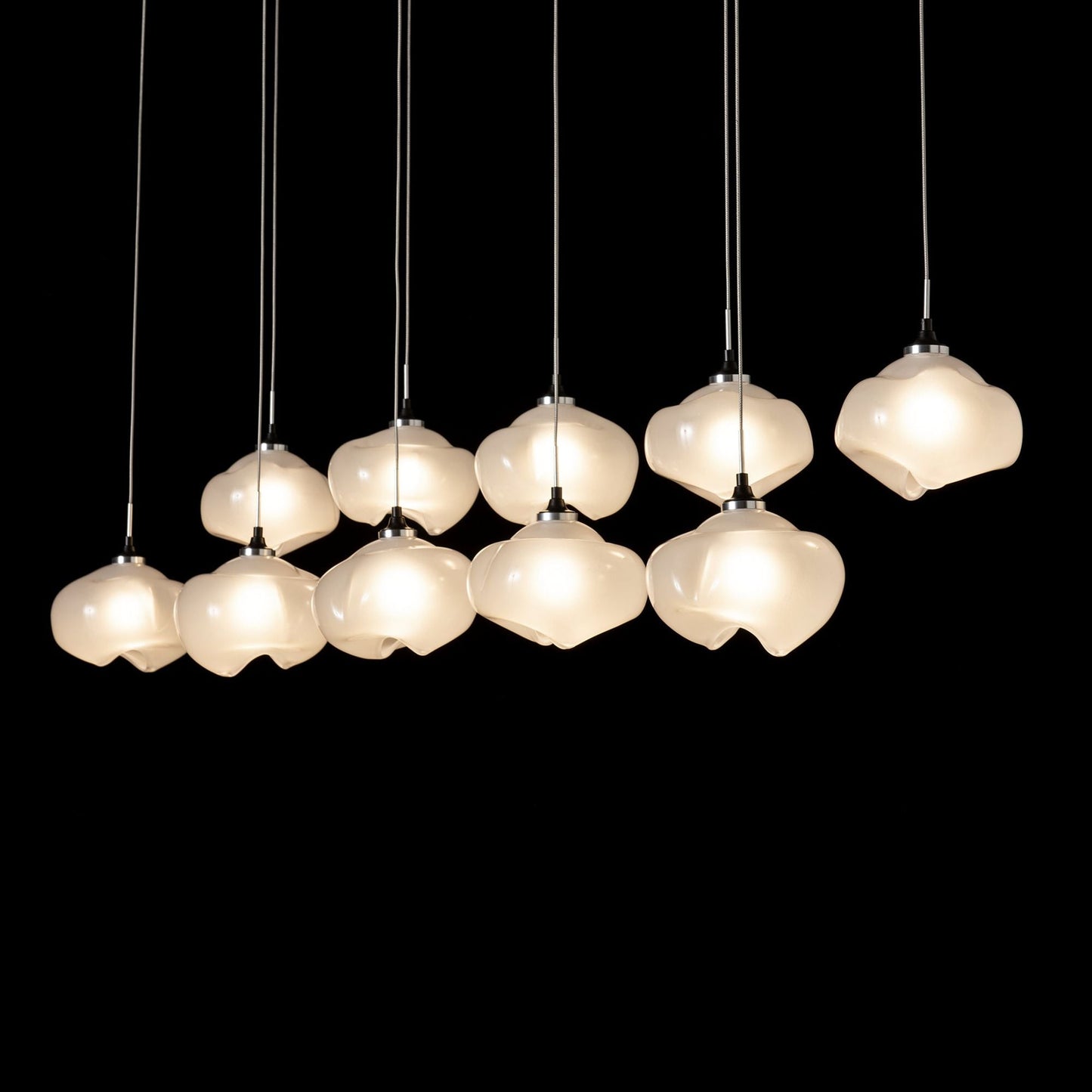 Ume 10-Light Pendant 10-Light Frosted Glass (FD) in Black