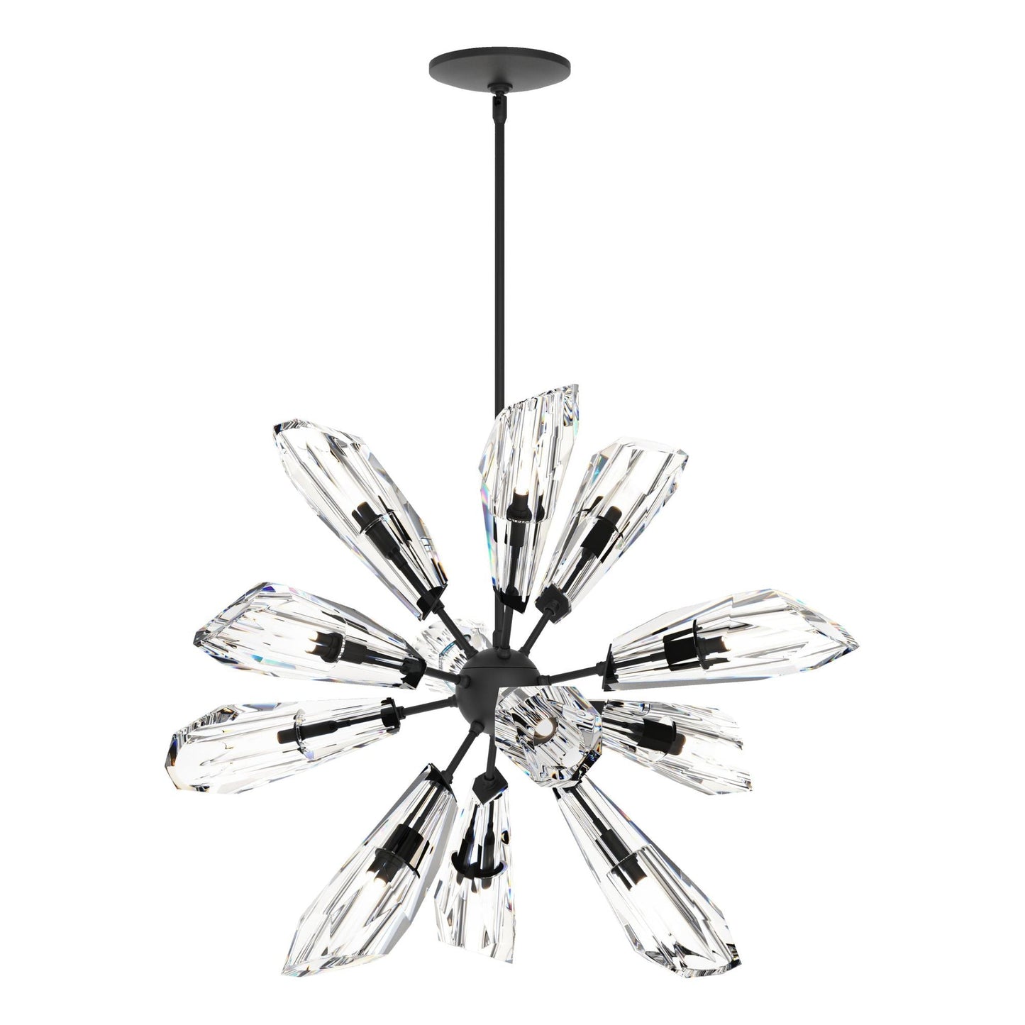 Luma 12-Light Starburst Pendant 12-Light Crystal in Black