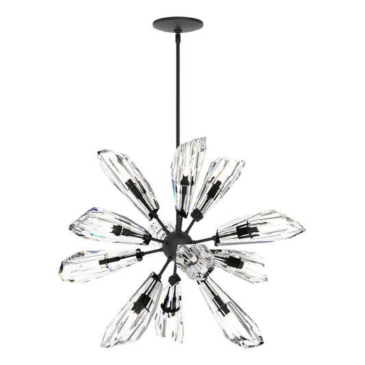 Luma 12-Light Starburst Pendant 12-Light Crystal in Black