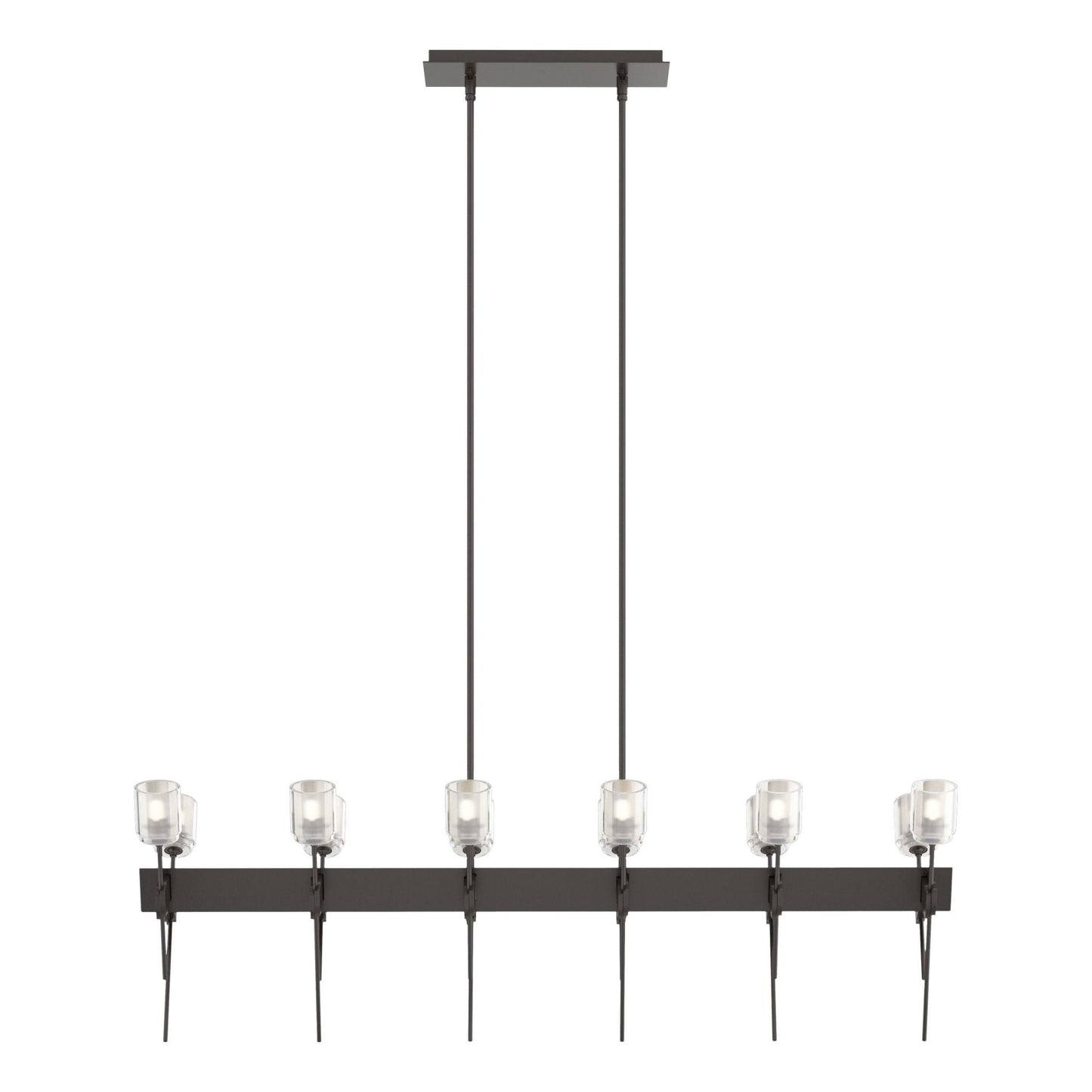 Echo 12-Light Linear Pendant 12-Light Cast Glass (YC) in Oil Rubbed Bronze