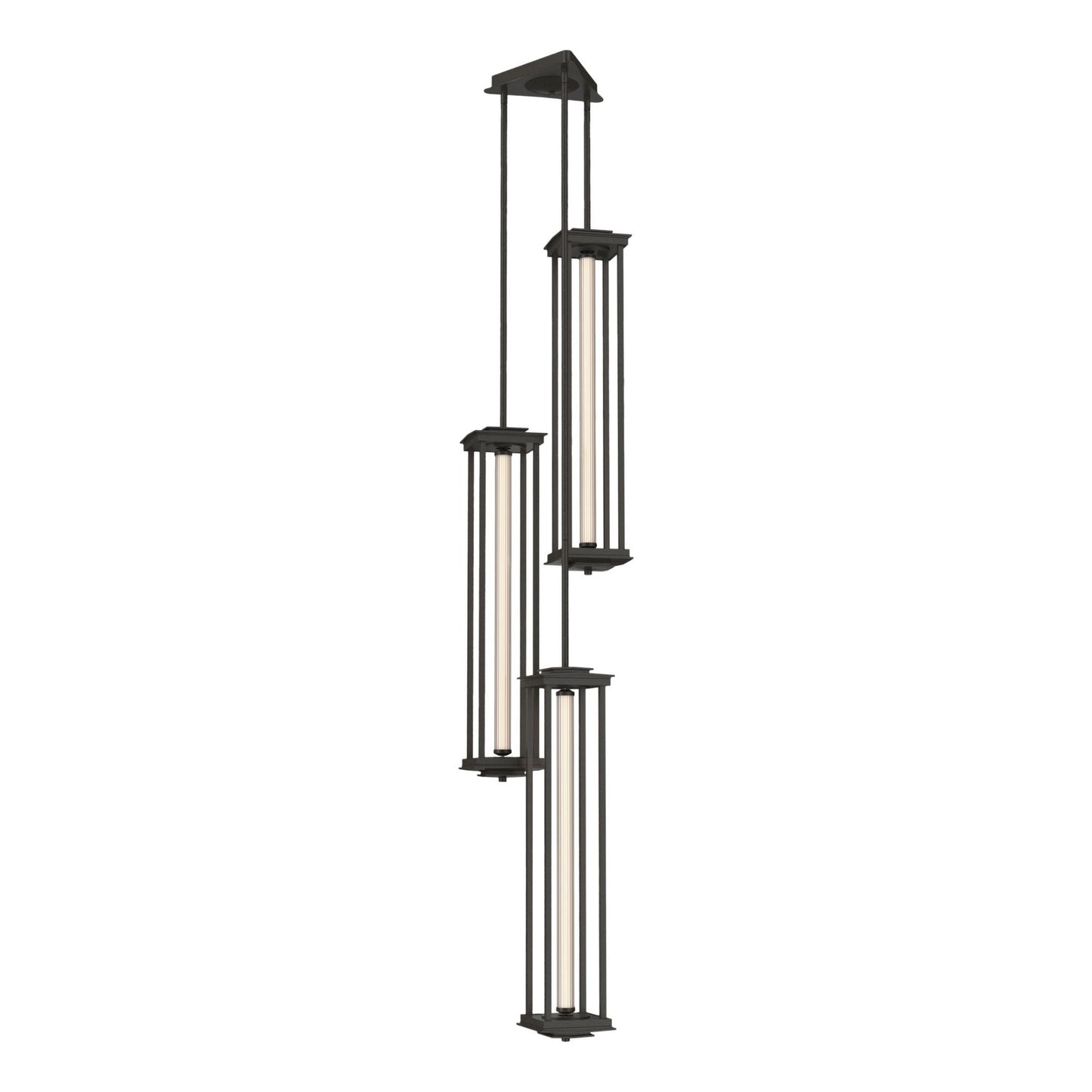 Athena Triple Tall LED Lantern LED Clear Glass (ZM) in Dark Smoke