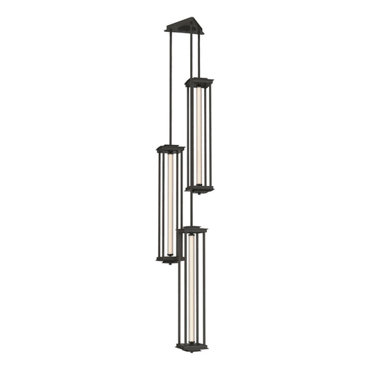 Athena Triple Tall LED Lantern LED Clear Glass (ZM) in Dark Smoke