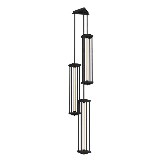Athena Triple Tall LED Lantern LED Clear Glass (ZM) in Black