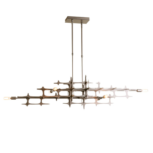 Grid Pendant 6-Light in Dark Smoke