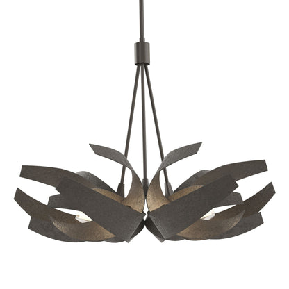 Corona Pendant 6-Light Clear Glass with Frosted Diffuser (YE) in Dark Smoke