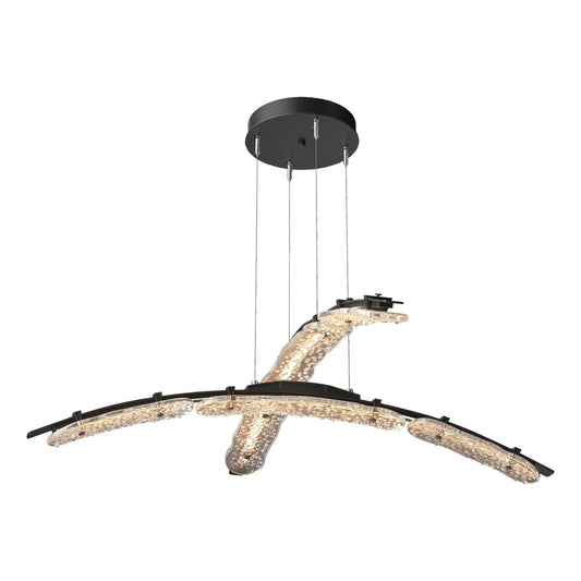 Glissade Double Large LED Pendant LED Clear Glass (ZM) in Black