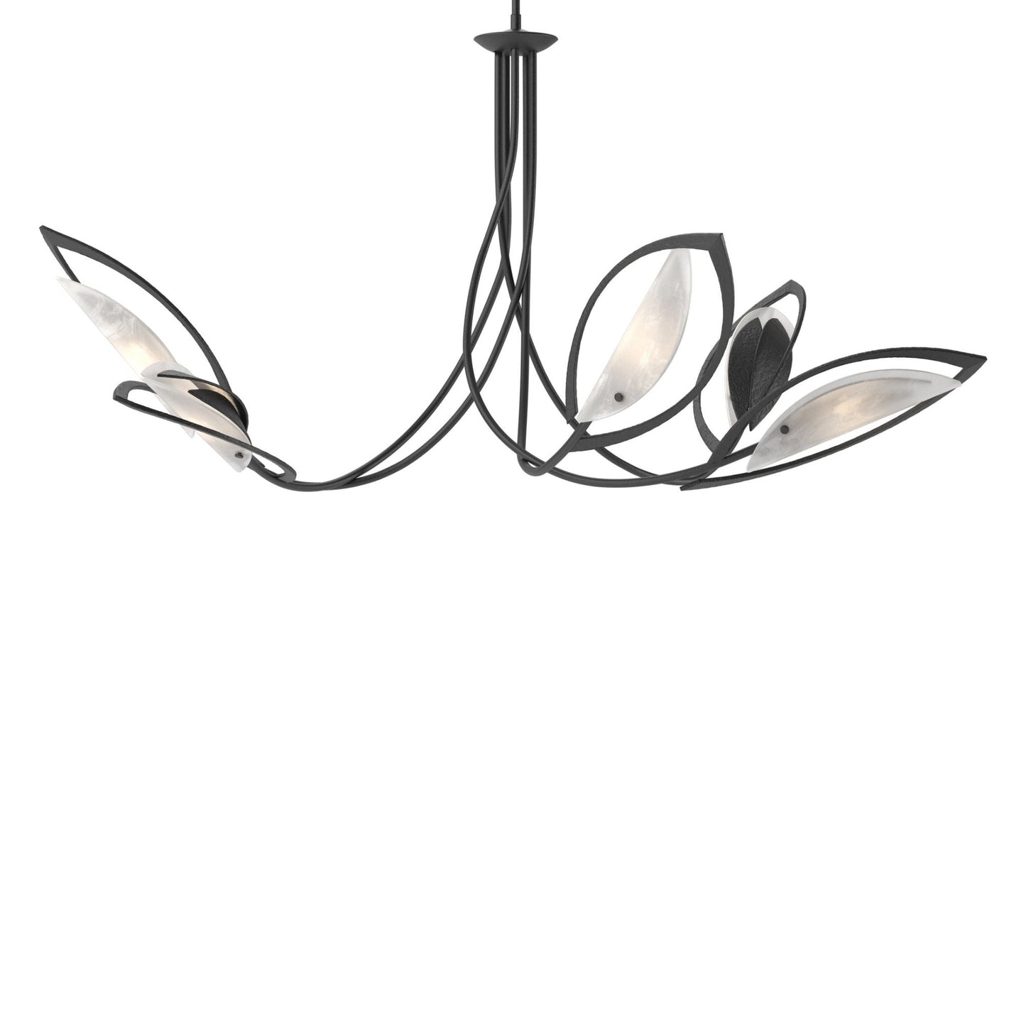 Aerial Pendant 5-Light Frosted Glass (FD) in Black