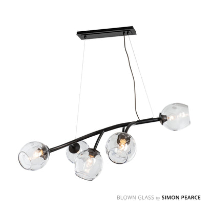 Vine Pendant 7-Light Clear Glass (ZM) in Black