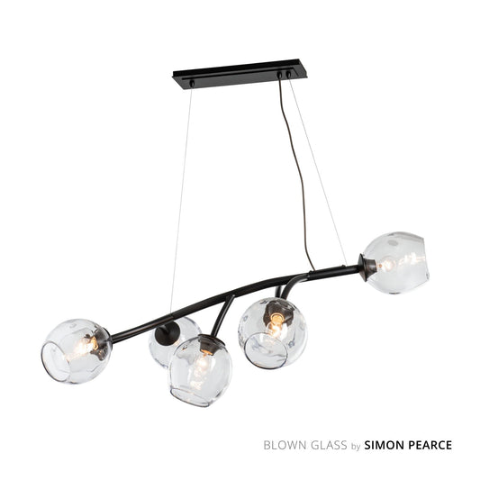 Vine Pendant 7-Light Clear Glass (ZM) in Black