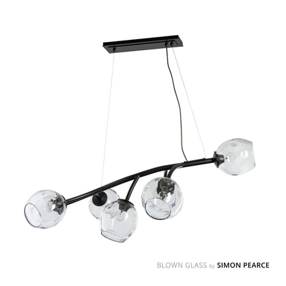 Vine Pendant 7-Light Clear Glass (ZM) in Black