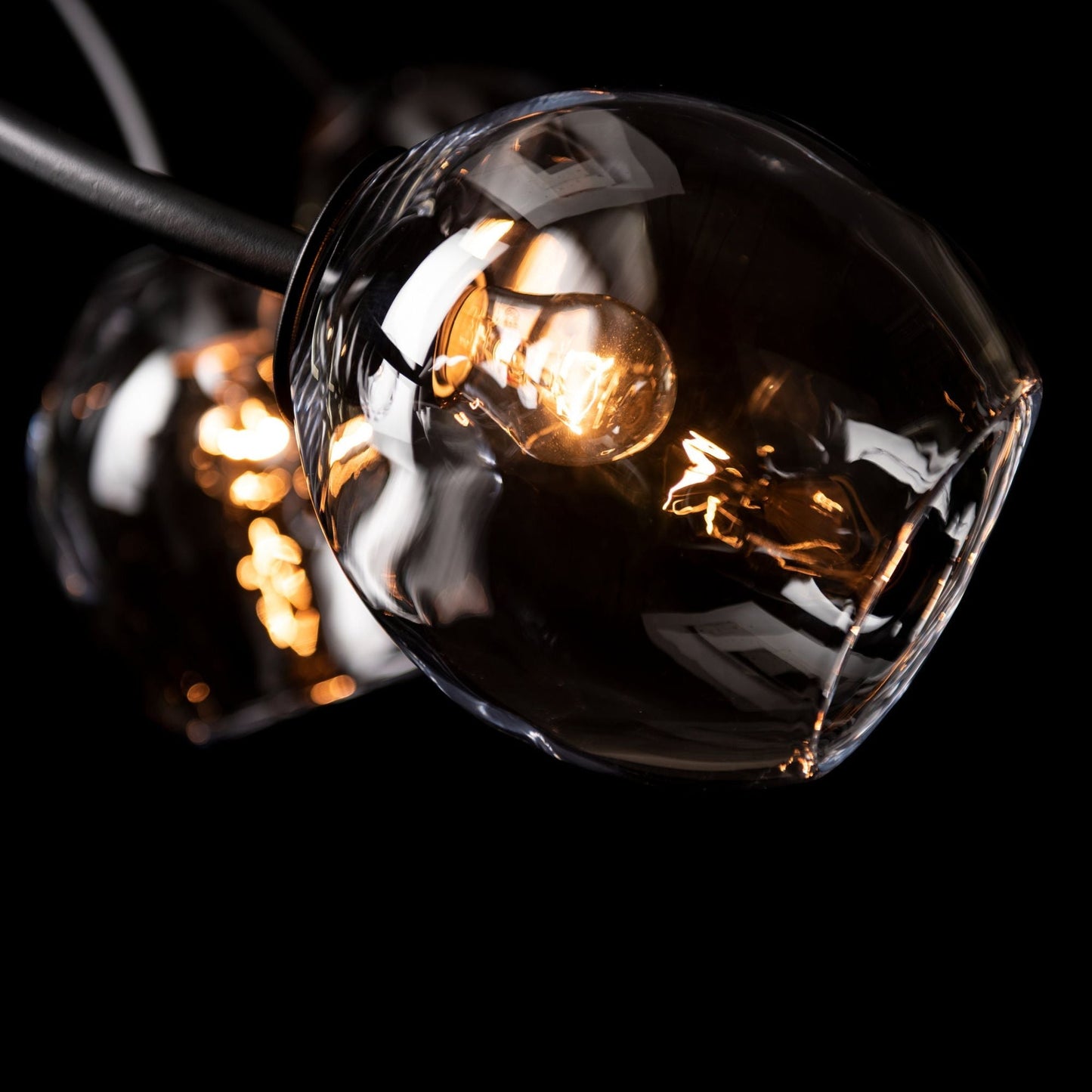 Vine Pendant 7-Light Clear Glass (ZM) in Black