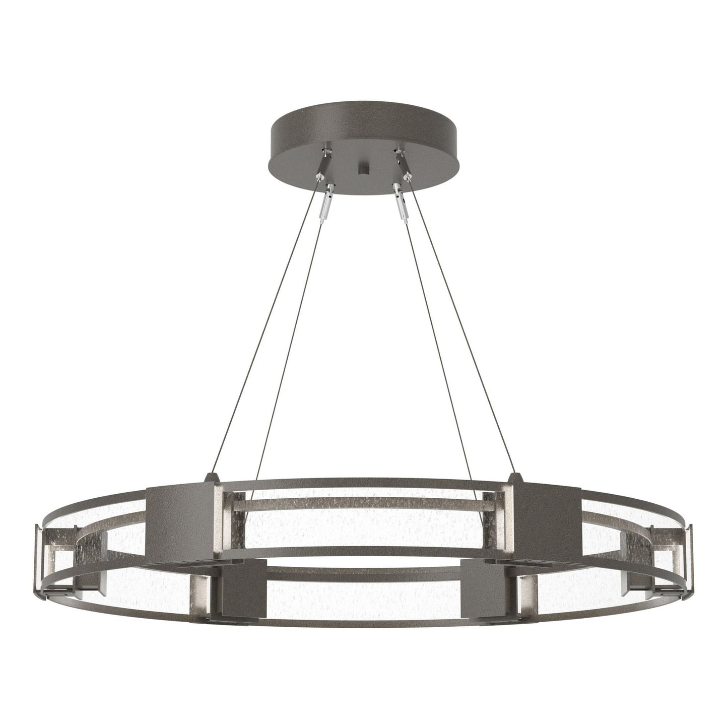 Aura Glass Pendant 6-Light Seeded Clear Glass (II) in Dark Smoke