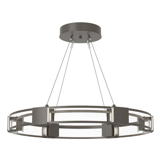 Aura Glass Pendant 6-Light Seeded Clear Glass (II) in Dark Smoke