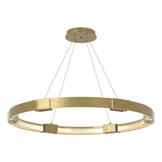 Aura Large LED Pendant 12-Light Clear Glass (ZM) in Modern Brass