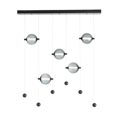 Abacus 5-Light LED Pendant LED Cool Grey Glass (YL) in Black
