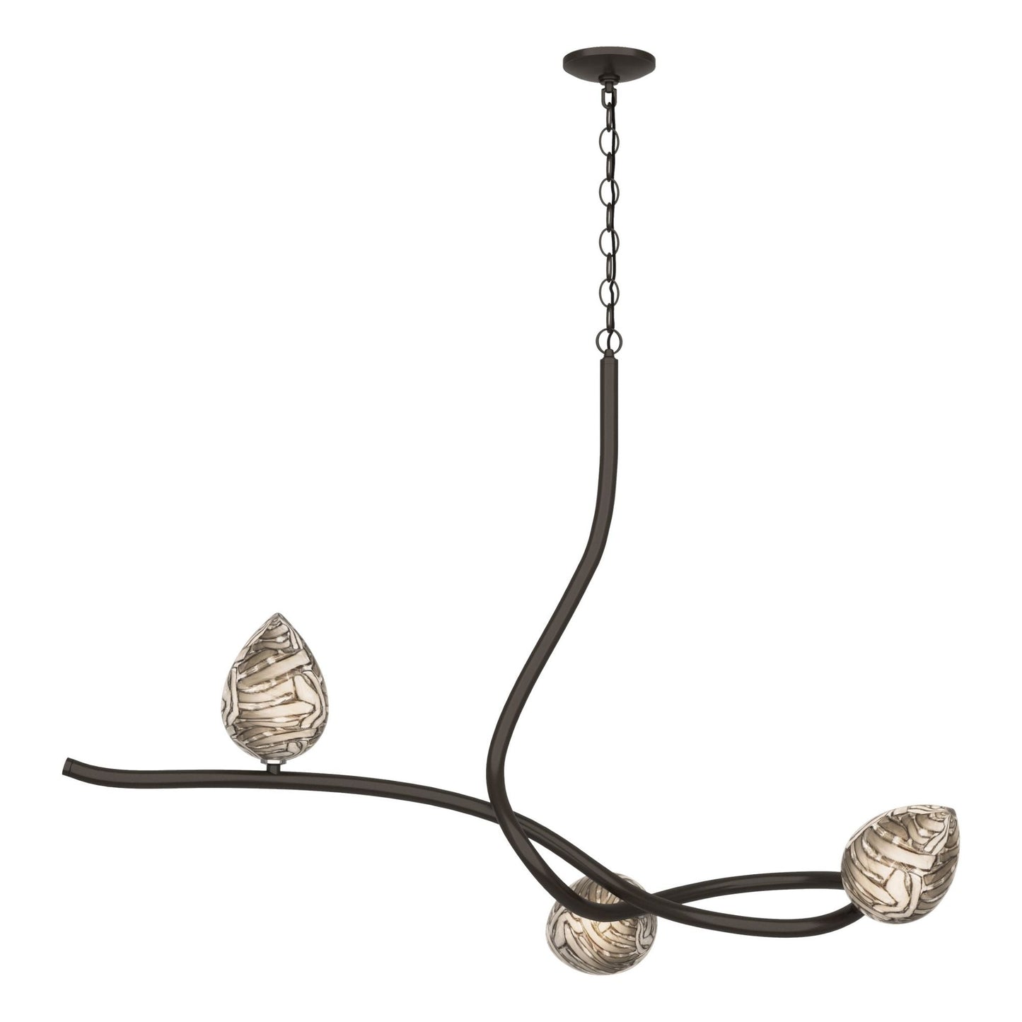 Floret Pendant 3-Light Floret Glass (CA) in Oil Rubbed Bronze
