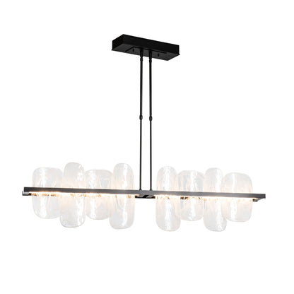 Vitre Large Linear LED Pendant LED White Swirl Glass (YR) in Black