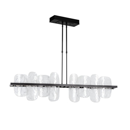 Vitre Large Linear LED Pendant LED White Swirl Glass (YR) in Black