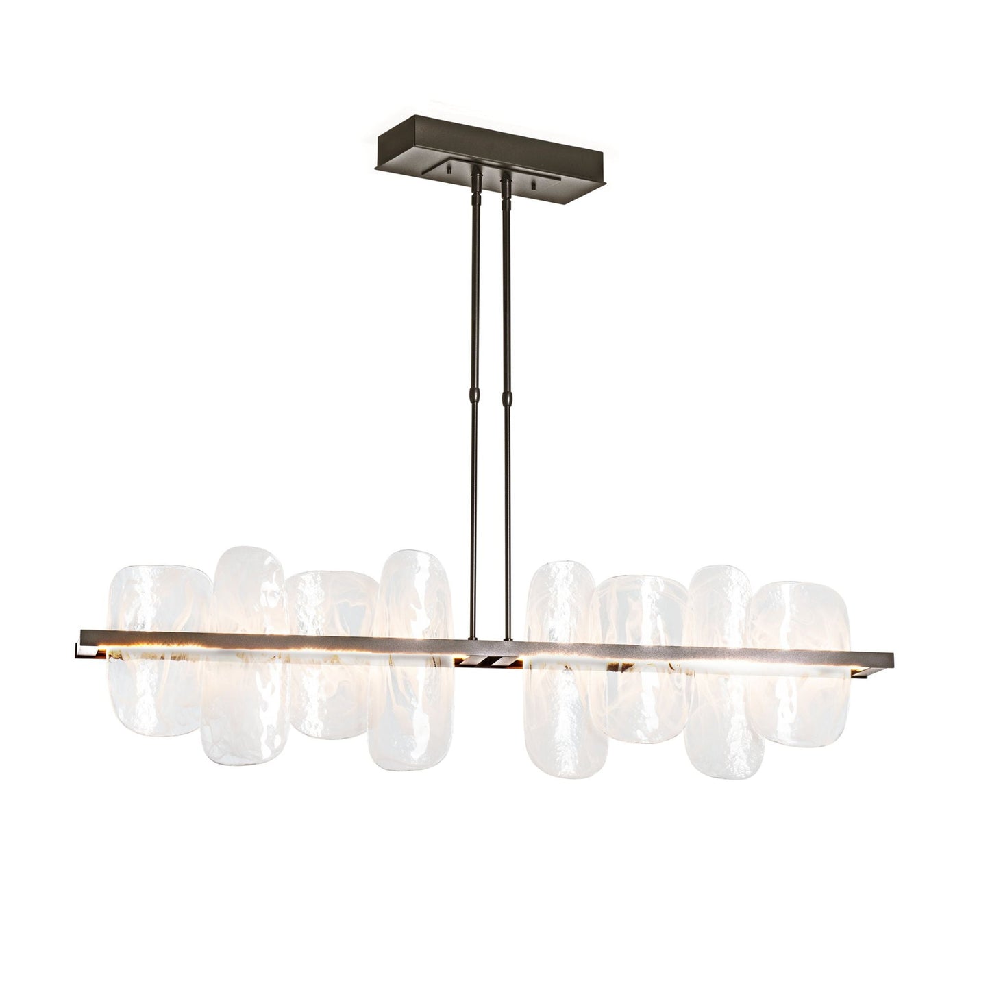Vitre Large Linear LED Pendant LED White Swirl Glass (YR) in Oil Rubbed Bronze